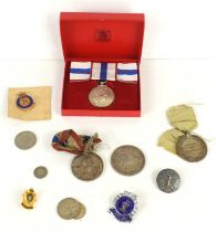 A group of collectables to include a Queen Victoria Watch and Be Sober medal, a Silver Jubilee Medal