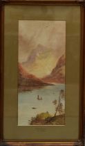 William Henry Earp (1831/3-1914): Loch Lomond, watercolour, signed.