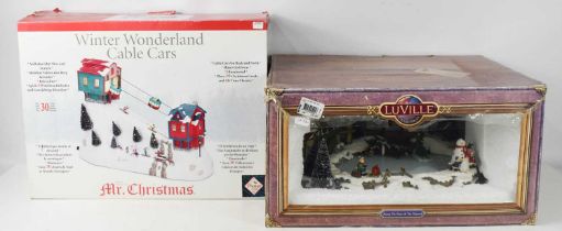 An Original Classics by Mr Christmas of Winter Wonderland Cable Cars, illuminated, moving and