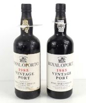 Two bottles of Royal Oporto 1985 Vintage Port. From the private collection of a member of the