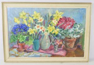 Winifred A Forster( 20th century): An oil on canvas titled "Spring Outburst" signed and dated 1972
