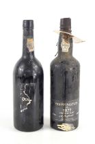 A bottle of Skeffington 1977 Vintage Port, label, caps and seals present, some signs of seepage, and