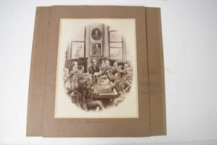 An interesting oval picture depicting military commanders from WW1 seated in discussion, appears