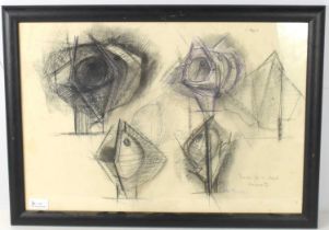 Peter Thursby (1930–2011): Design for a head maquette, date 6 May 01 to the top right, signed and