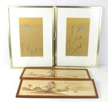 Janet King (Contemporary): a pair of limited edition coloured prints, entitled Sun Mist I and Sun