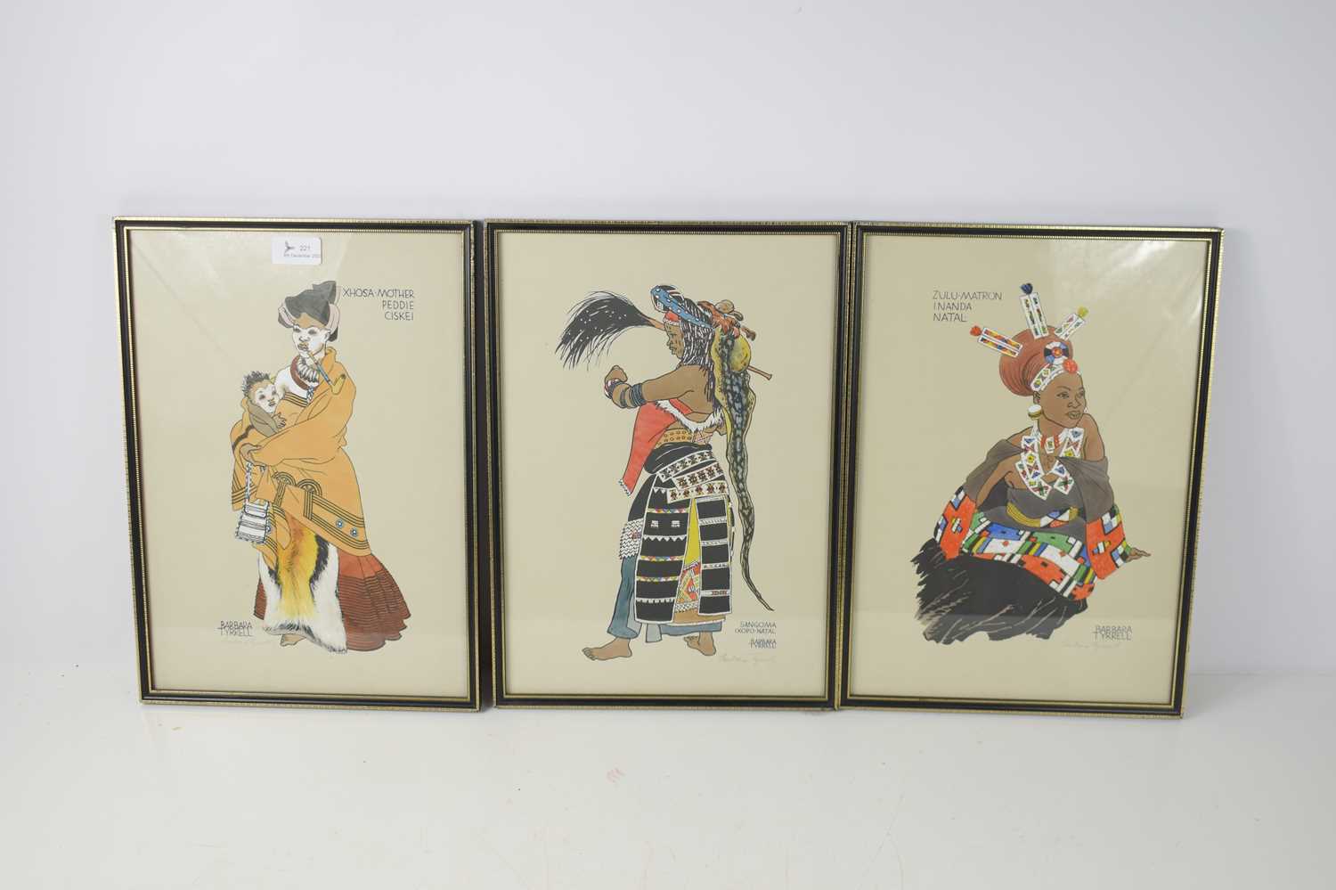 Barbara Tyrrell (1912-2015): a group of costume studies prints comprising a limited edition print