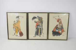 Barbara Tyrrell (1912-2015): a group of costume studies prints comprising a limited edition print