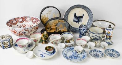 A selection of Chinese ceramics and artefacts, to include two Cork dioramas, pair of bottle vases,