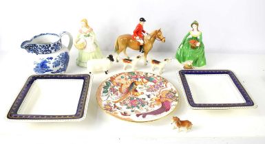 A group of ceramics to include a Royal Crown Derby "Olde Avesbury" plate, a Coalport figurine,