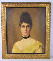 A 19th century portrait painting of Lady Betsey Wintringham, oil on canvas, signed IM lower left,