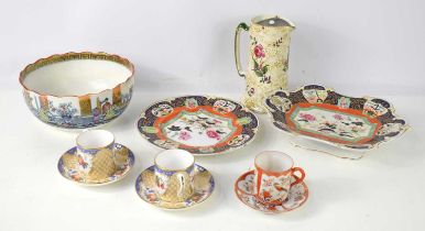 A group of ceramics to include Ironstone China plate and dish in the oriental style together with