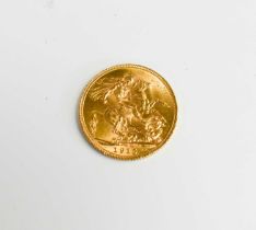 A George V gold sovereign, dated 1915.