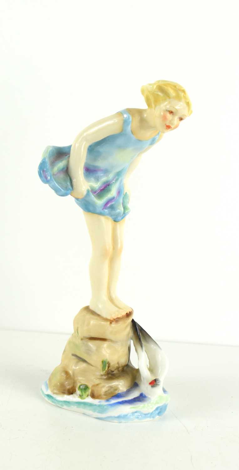 An F. G. Doughty Royal Worcester porcelain figure of 'Sea Breeze', numer 3008, with printed and