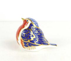 A Royal Crown Derby robin, numbered MMIV to base, with gold stopper.