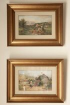 John Henry Mole R.I. (British, 1814-1886): a pair of framed 19th Century allegorical watercolours
