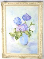 Jex(20th century): still life of flowers, oil on canvas, signed Jex lower right, 49cm by 75cm.