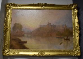 Adelmore (19th century): Windsor Castle, oil on canvas, signed lower left, 49 by 74cm.