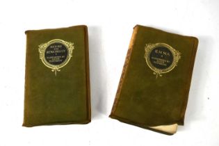 Sense and Sensibility together with Emma by Jane Austen, leather bound, both with illustrations by