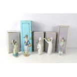A group of boxed Lladro figurines comprising of a young girl holding books "After School" number