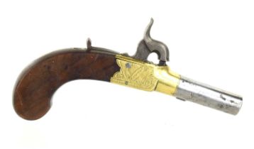 Local interest: An early 19th century boxlock percussion pocket pistol by T Bailey, Stamford, with