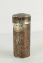 A Victorian silver coin holder of cylindrical form, hallmarked HG possibly for Henry Griffith,
