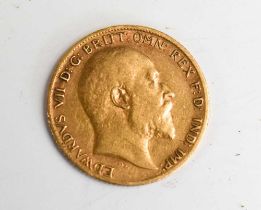 A gold 1906 half Sovereign, Edward VII.