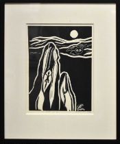 A Goldmark (British Contemporary): Owl and the Moon, linocut, signed and dated September 2013, 22 by