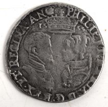 A Philip and Mary (1554-1558), silver shilling, English titles, dated 1555.