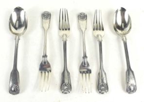 A group of Victorian silver forks and spoons, Kings pattern, hallmarked GA possibly for George