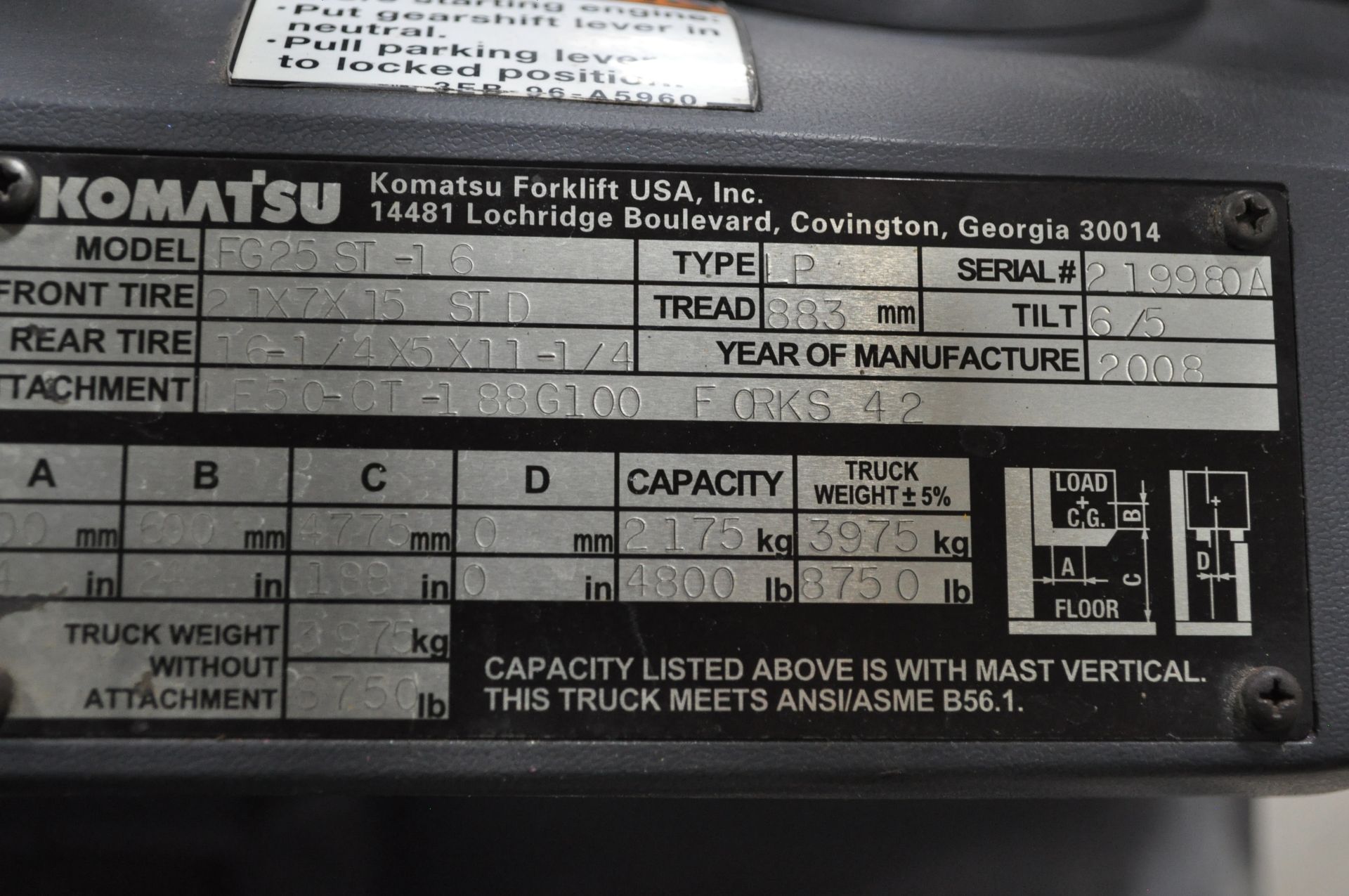 2008 Komatsu forklift - Image 16 of 17