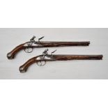 Erlaubnisfreie Waffen : Steinschloss ? Pistolenpaar von Pietro Bonafino um 1740/50 mit Läufen vo...