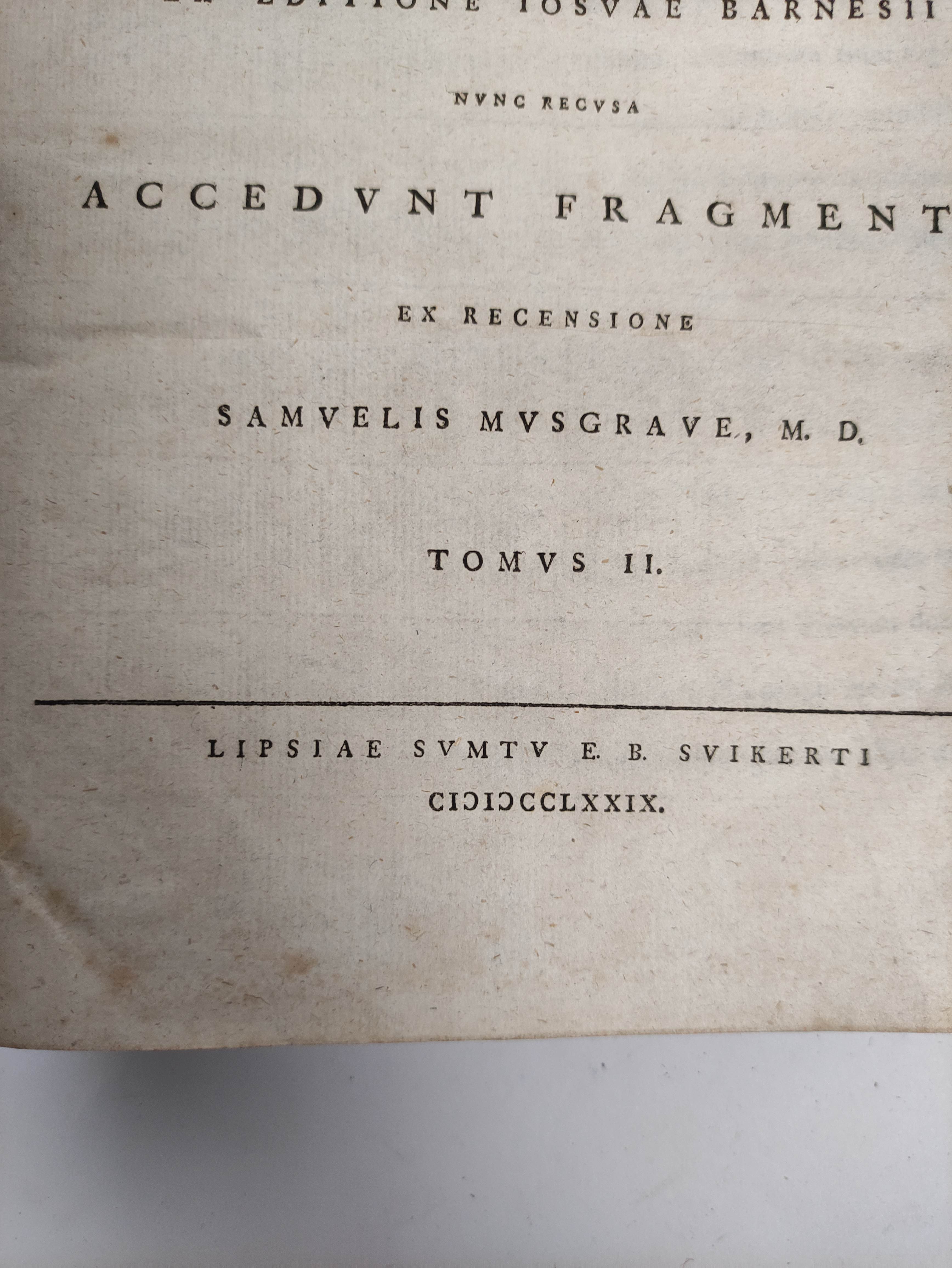 Euripedes. Tragoediae Fragment Epistolae. - Bild 10 aus 13