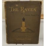 DORÉ GUSTAVE (Illus).  The Raven by Edgar Allan Poe. Large quarto in well worn orig. cloth, the