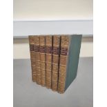 MEREDITH GEORGE.  Works. 6 vols. Half green calf, nice gilt backs. New Edition, 1889.