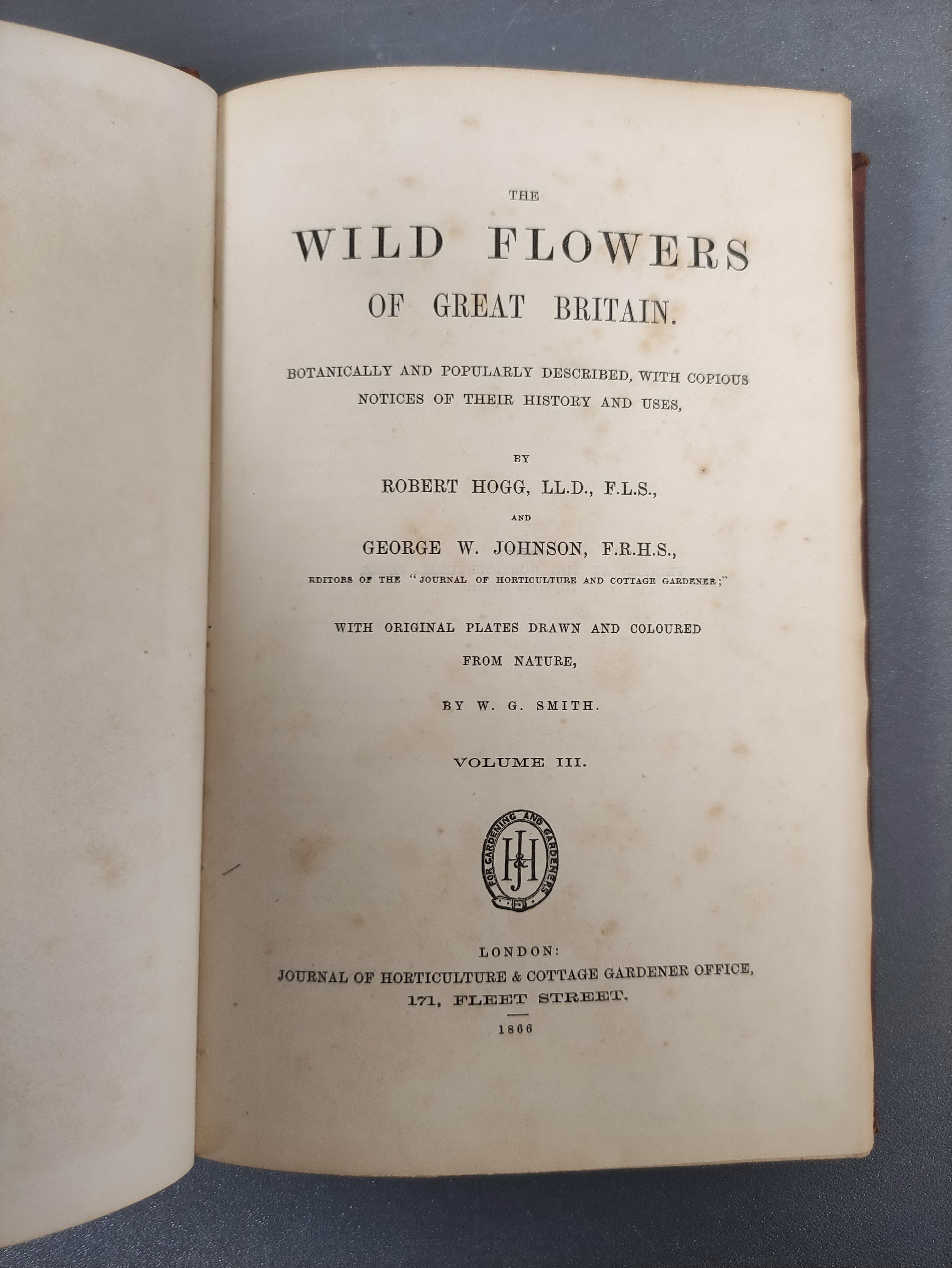 HOGG R. & JOHNSON G. W.  The Wild Flowers of Great Britain. Vols. 3, 6, 8 & 10. Many col. plates. - Image 3 of 8