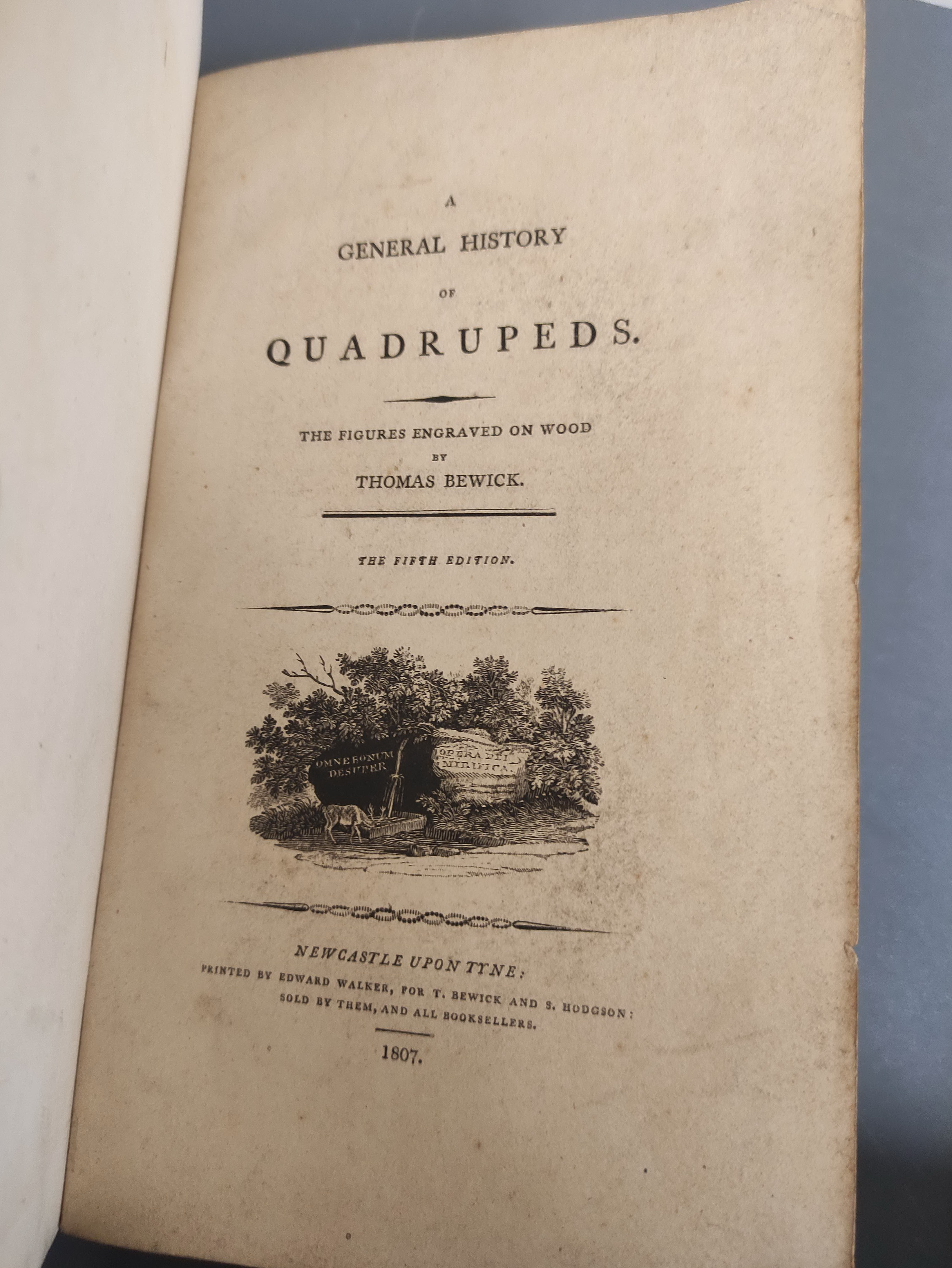 BEWICK THOMAS.  A General History of Quadrupeds. 525pp. Many wood eng. vignettes. Large paper 8vo. - Image 2 of 9