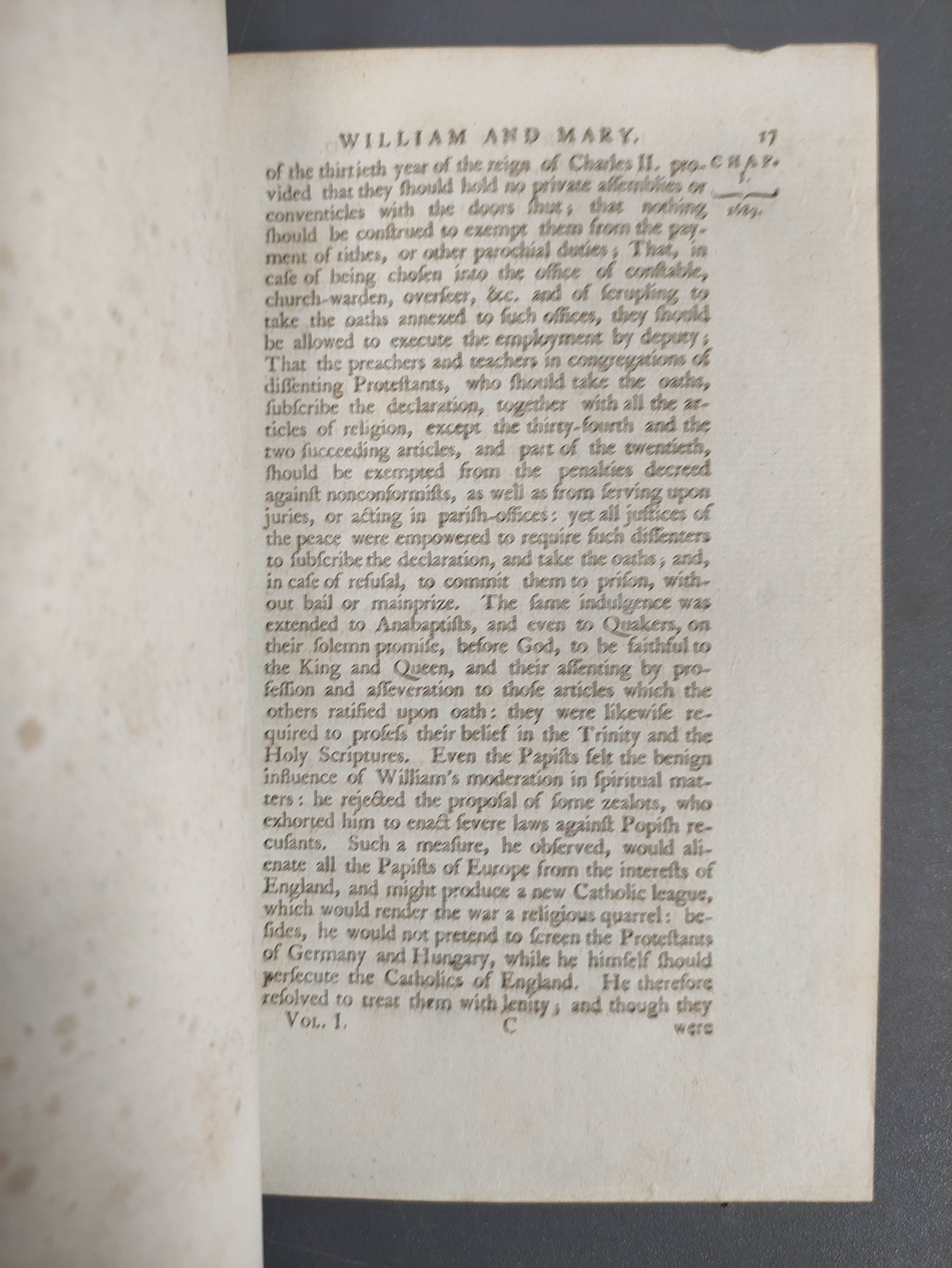 SMOLLETT TOBIAS.  The History of England from the Revolution to the Death of George the Second. 5 - Image 7 of 7