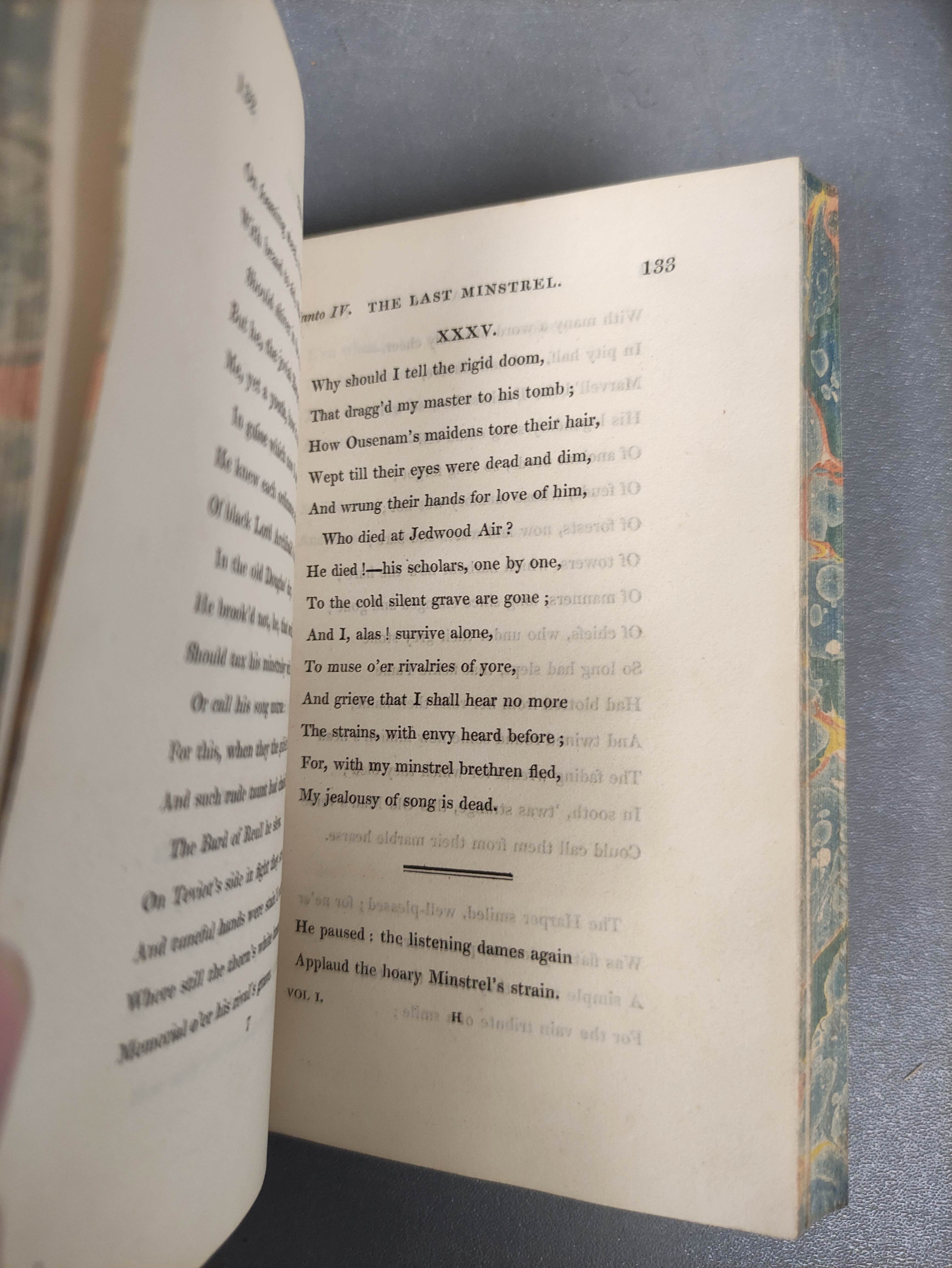 SCOTT SIR WALTER.  The Poetical Works. 11 vols. in six. Eng. frontis & titles. 16mo. Half dark calf. - Image 6 of 10