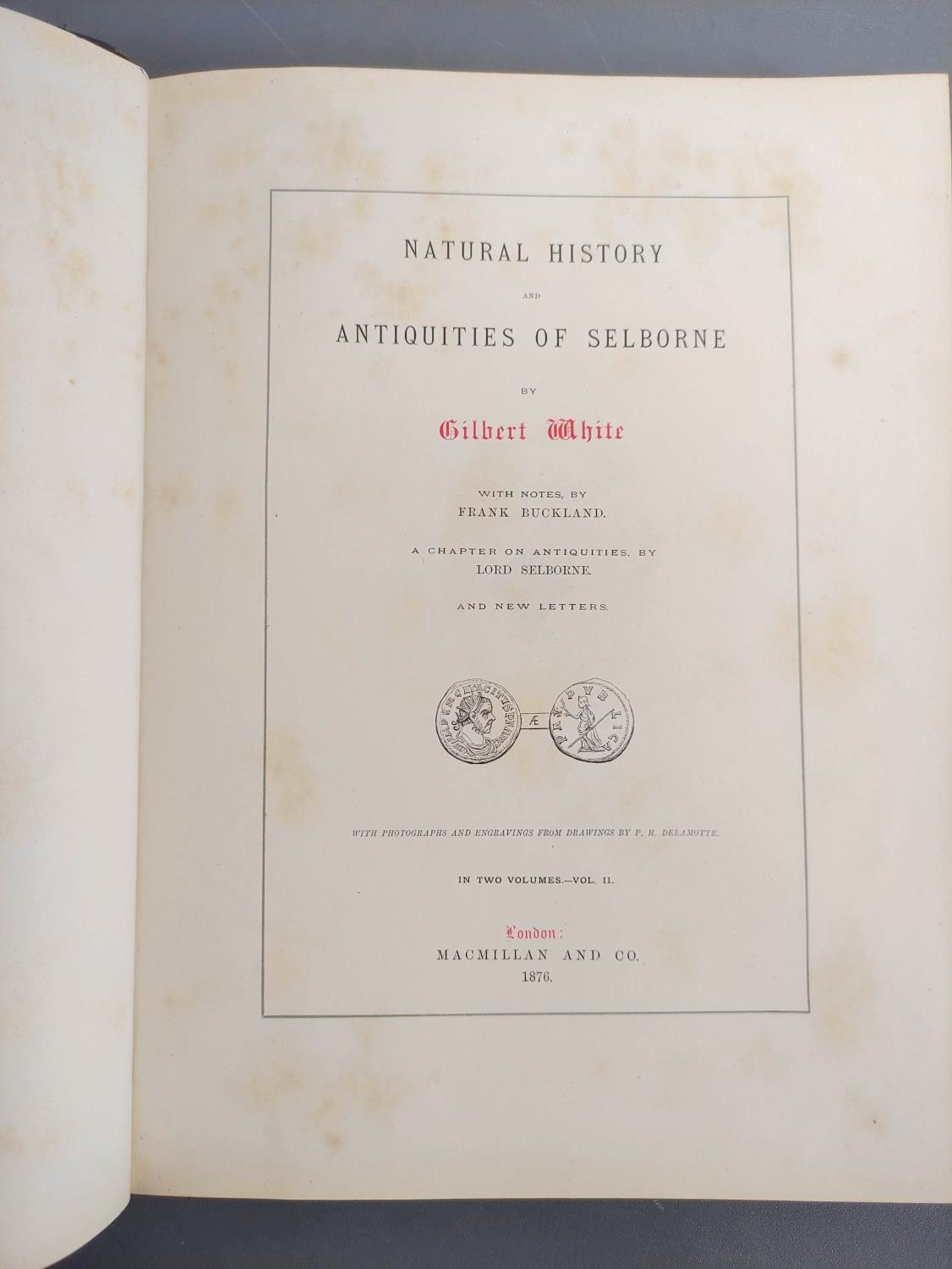 WHITE GILBERT.  Natural History & Antiquities of Selborne ... Notes by Frank Buckland. 2 vols. - Image 9 of 13