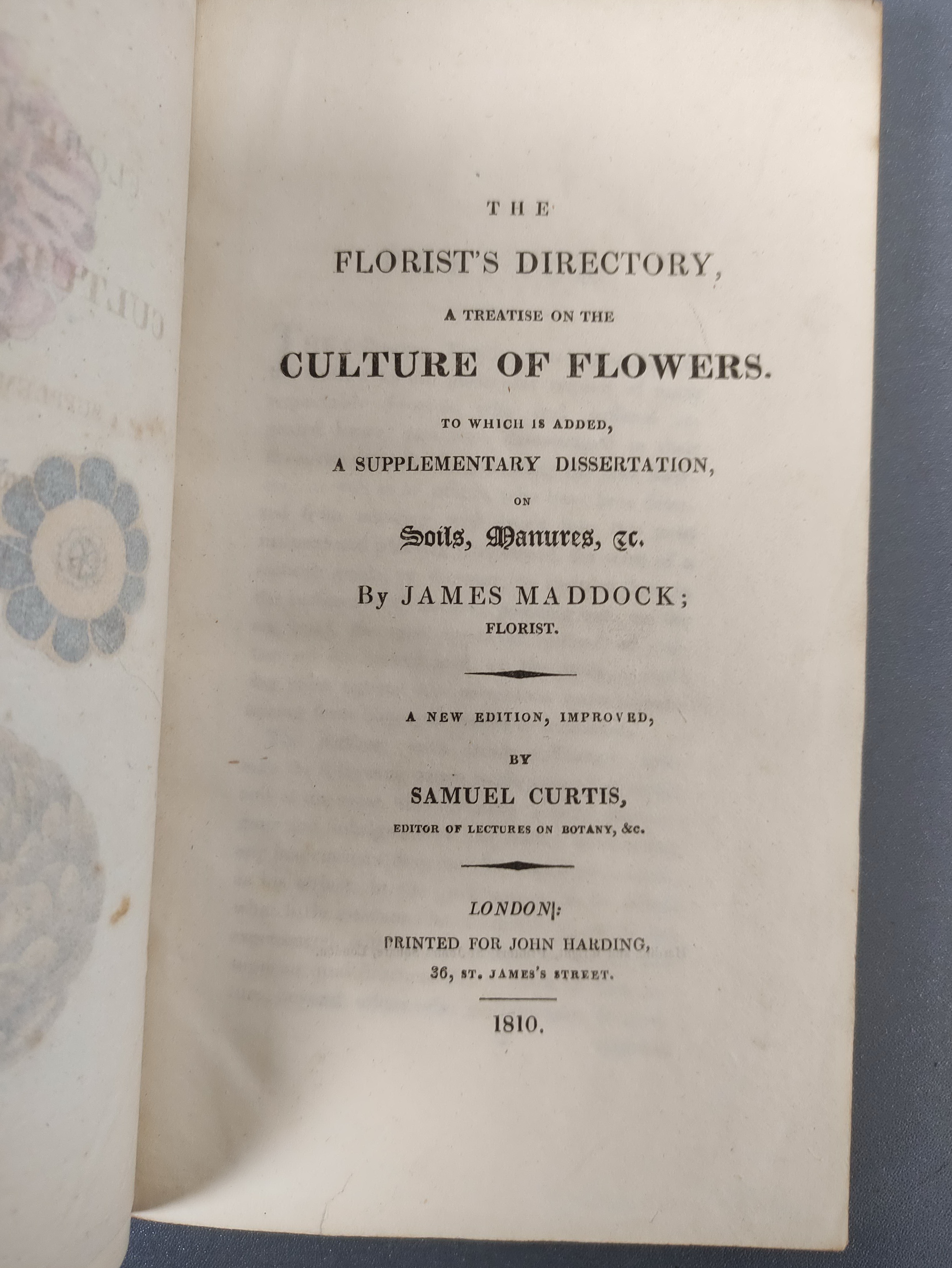 MADDOCK JAMES.  The Florist's Directory, A Treatise on the Culture of Flowers (ed. by Samuel - Image 2 of 6