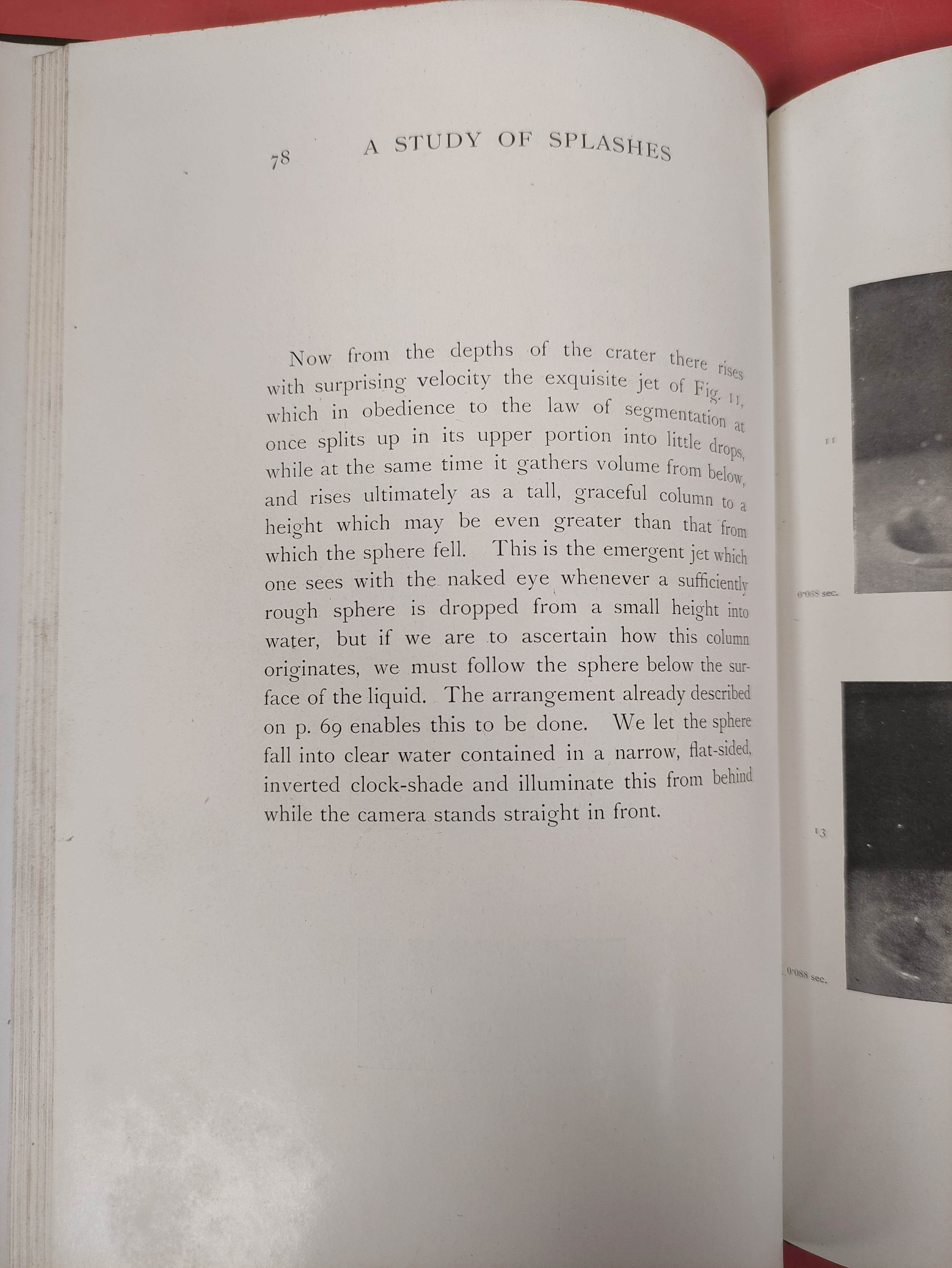 WORTHINGTON A. M.  A Study of Splashes. Photograph illus. Orig. green cloth gilt. 1908; also Richard - Image 13 of 13