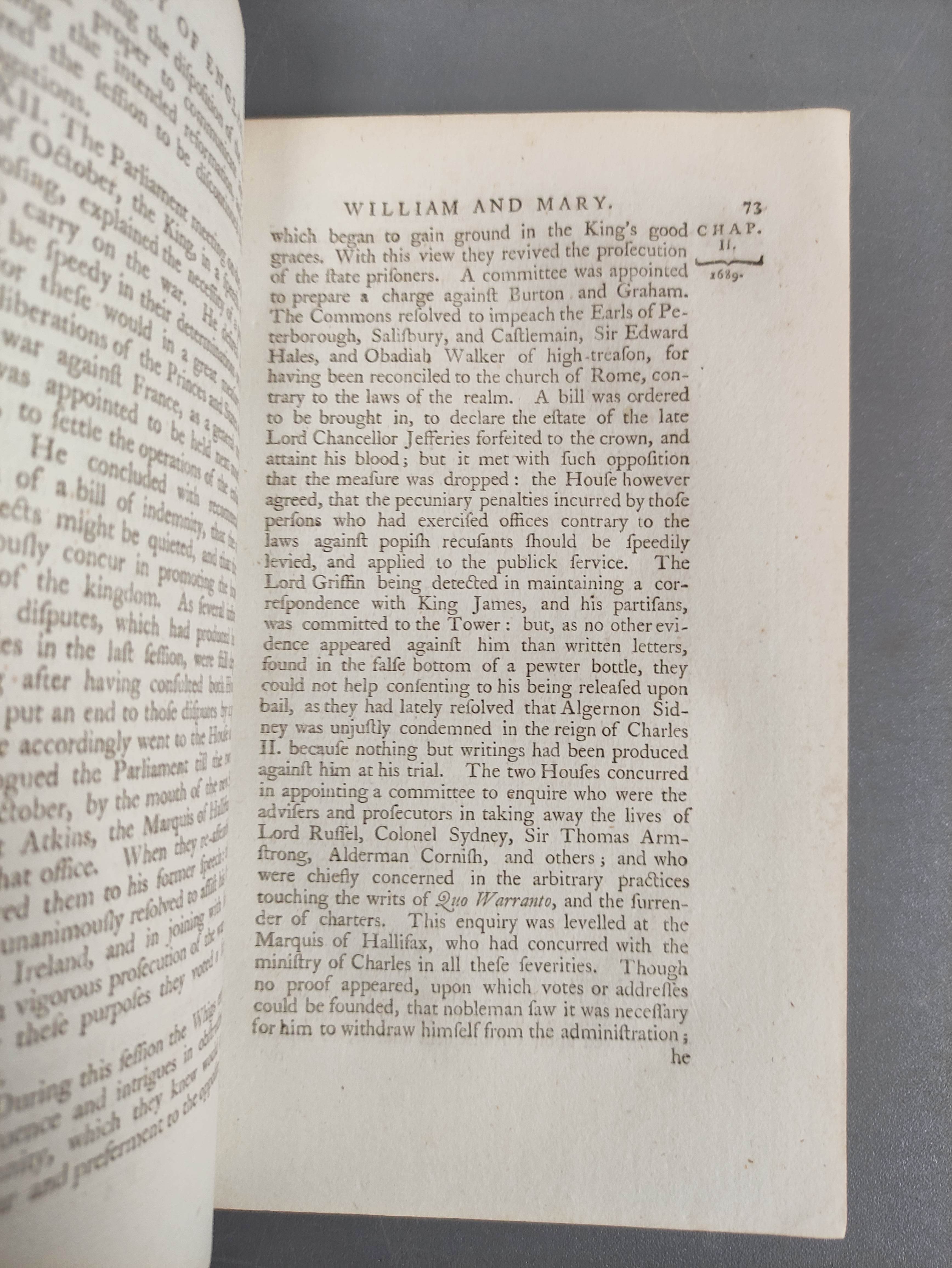 SMOLLETT TOBIAS.  The History of England from the Revolution to the Death of George the Second. 5 - Image 5 of 7