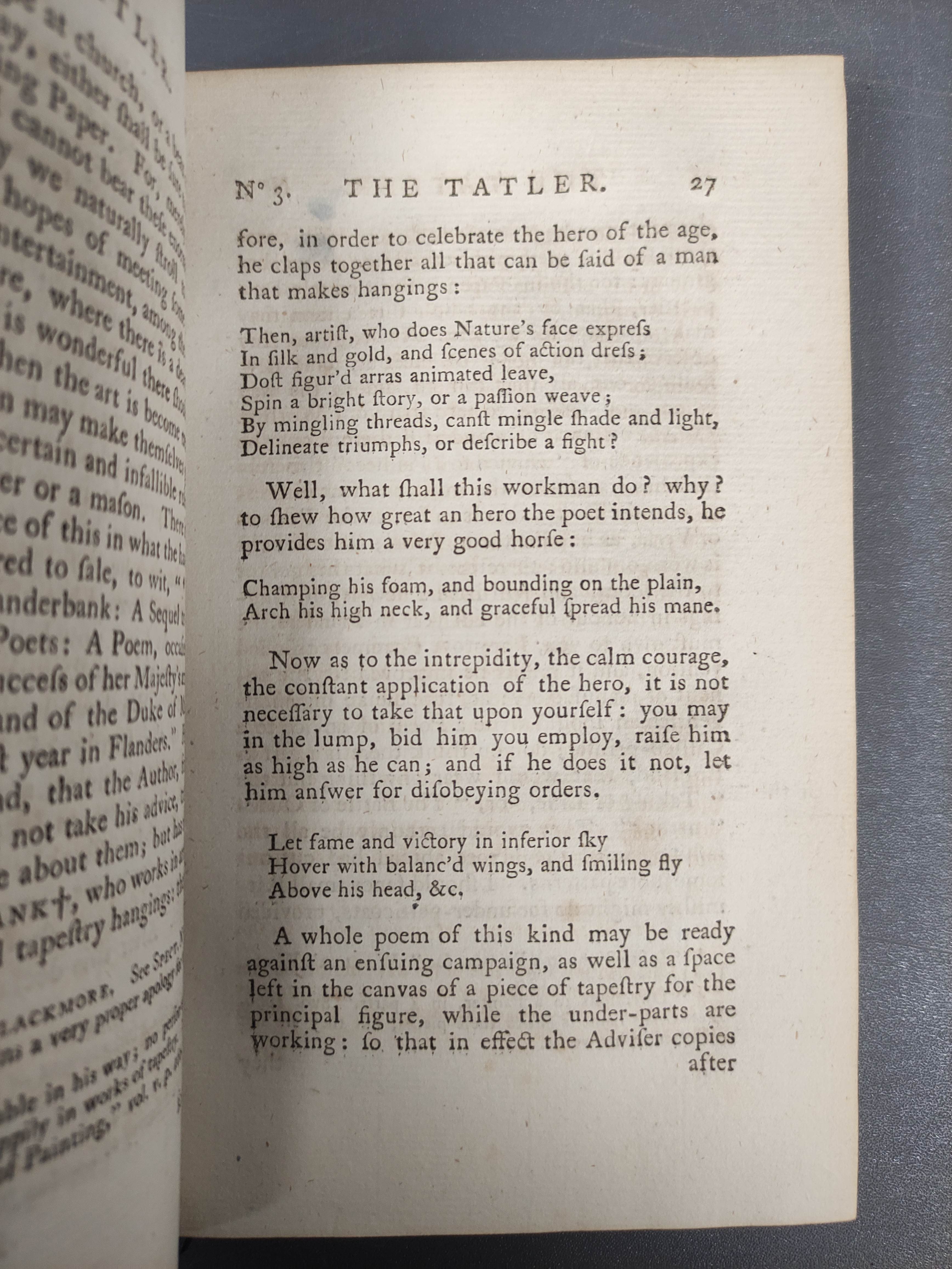 The Tatler.  4 vols. Eng. title vignettes. Rebacked old calf. 1789. - Image 6 of 6