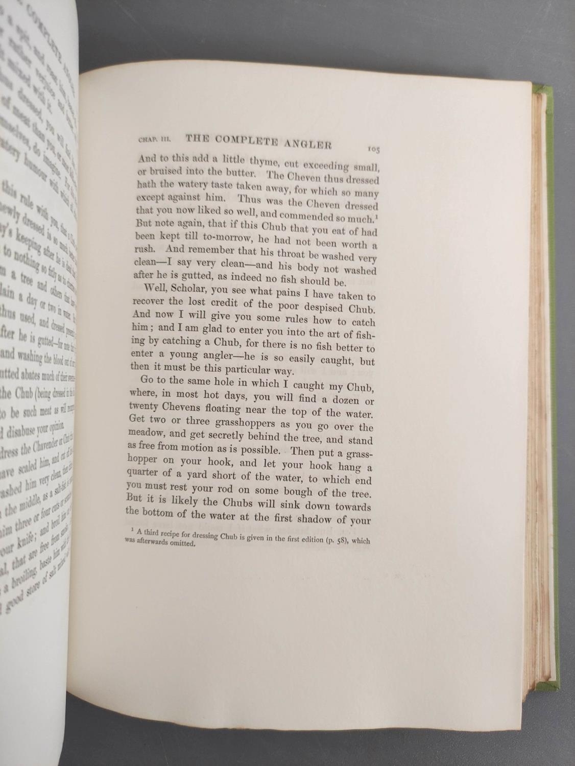 WALTON I. & COTTON C.  The Complete Angler, ed. by J. E. Harting. 2 vols. Ltd. ed. 282/350. Etched - Image 9 of 12