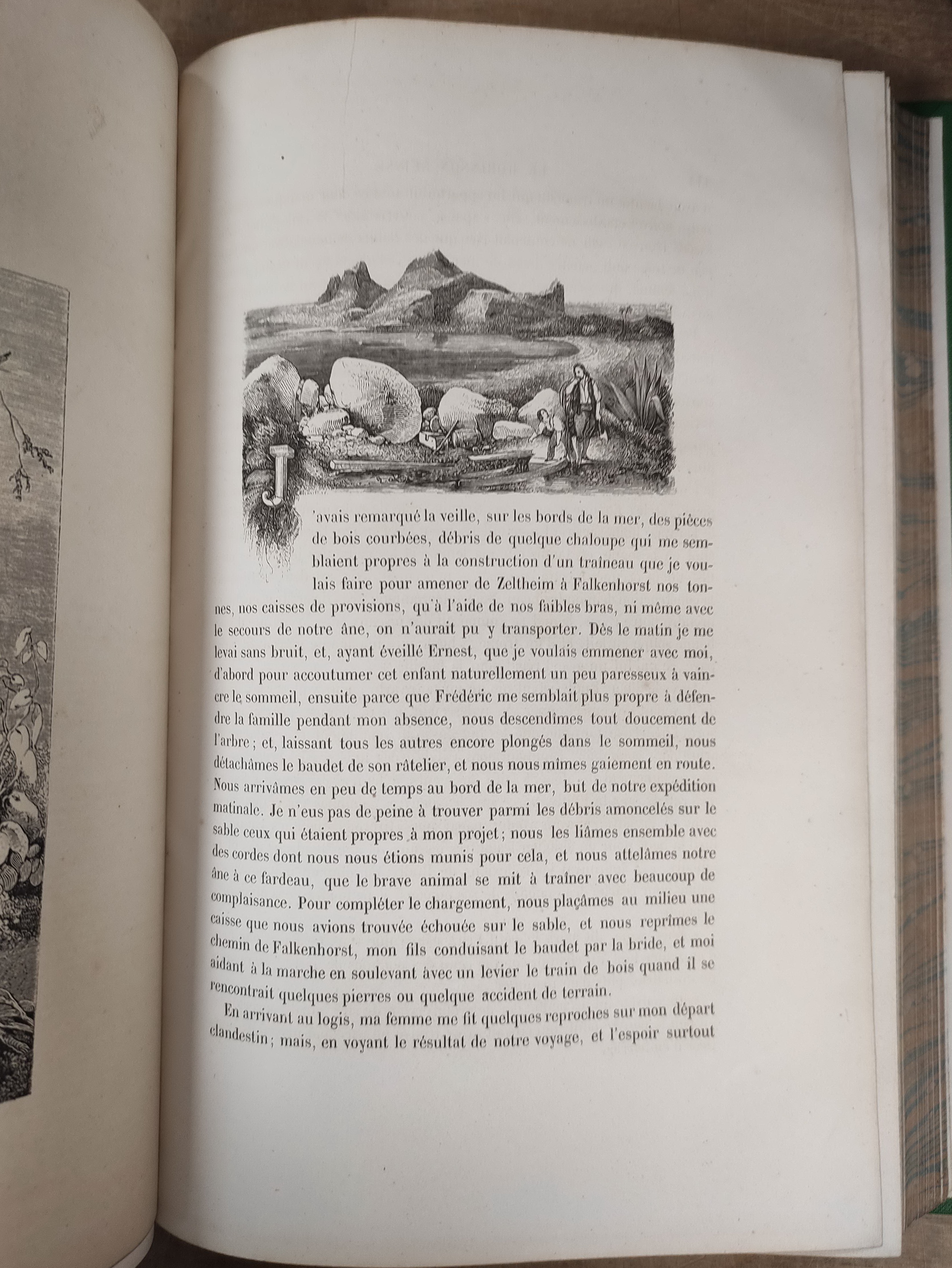 (WYSS JOHANN D.).  Le Robinson Suisse. Eng. frontis, plates & vignettes. Royal 8vo. Rebound qtr. - Image 12 of 12