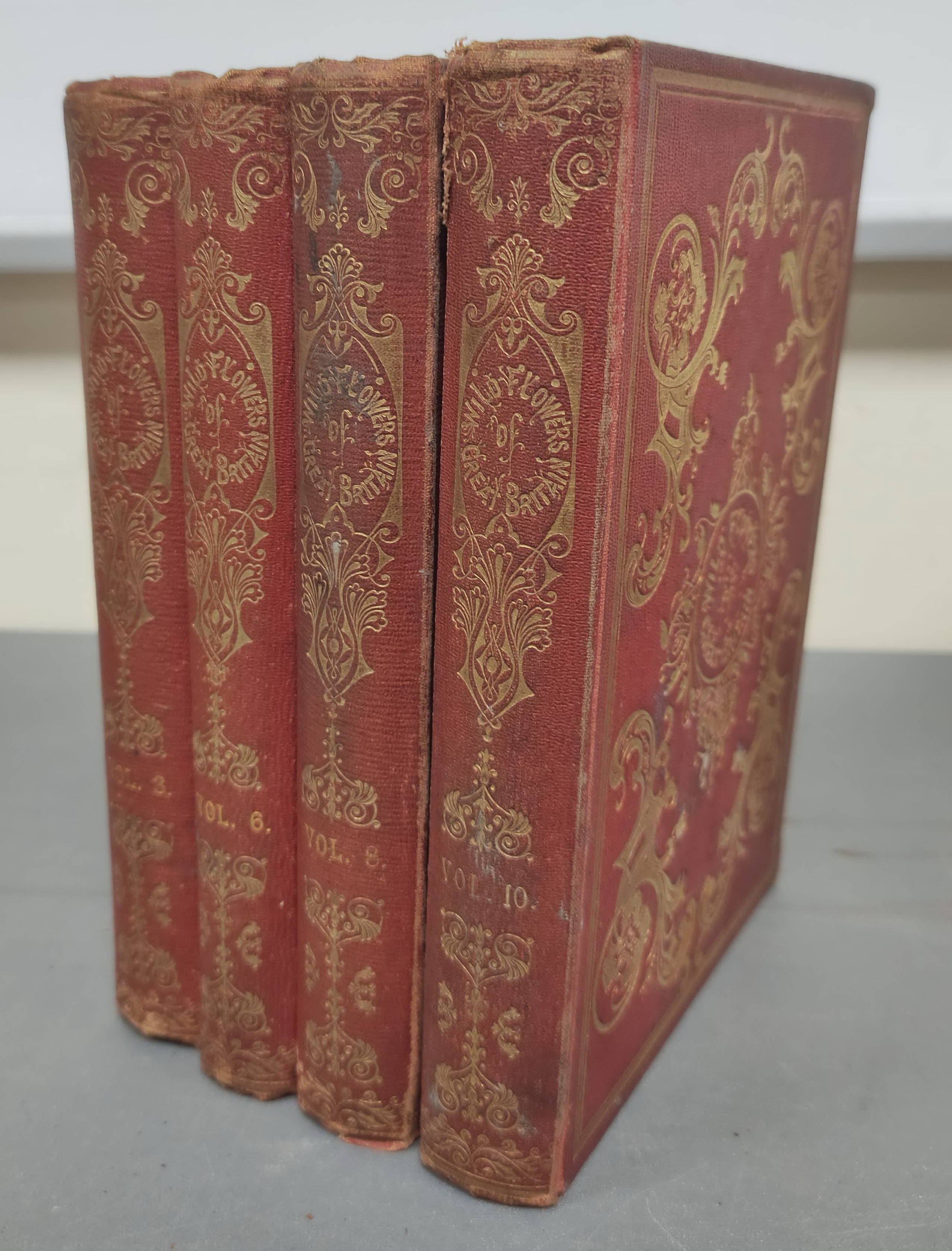 HOGG R. & JOHNSON G. W.  The Wild Flowers of Great Britain. Vols. 3, 6, 8 & 10. Many col. plates.