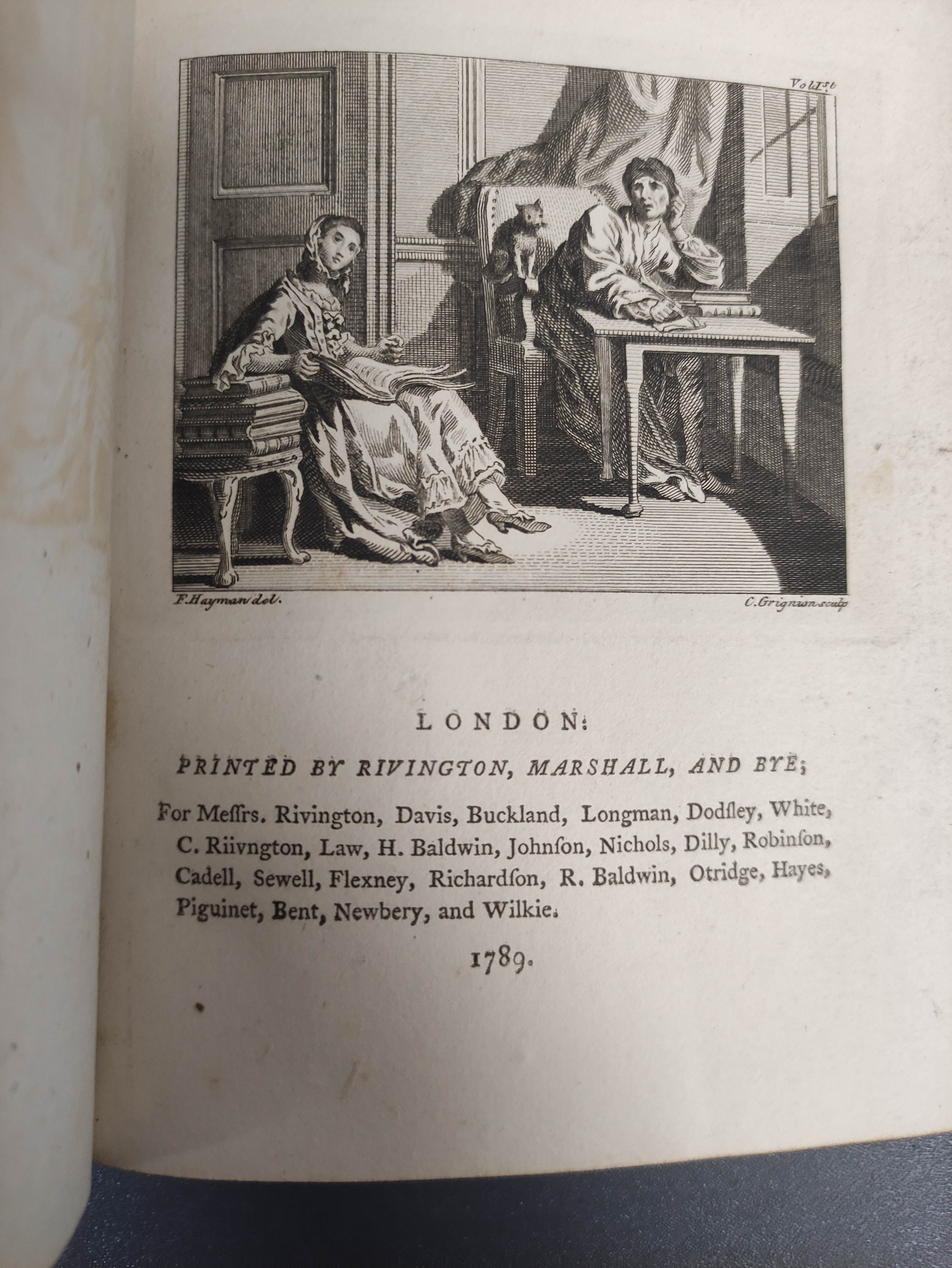 The Tatler.  4 vols. Eng. title vignettes. Rebacked old calf. 1789. - Image 3 of 6
