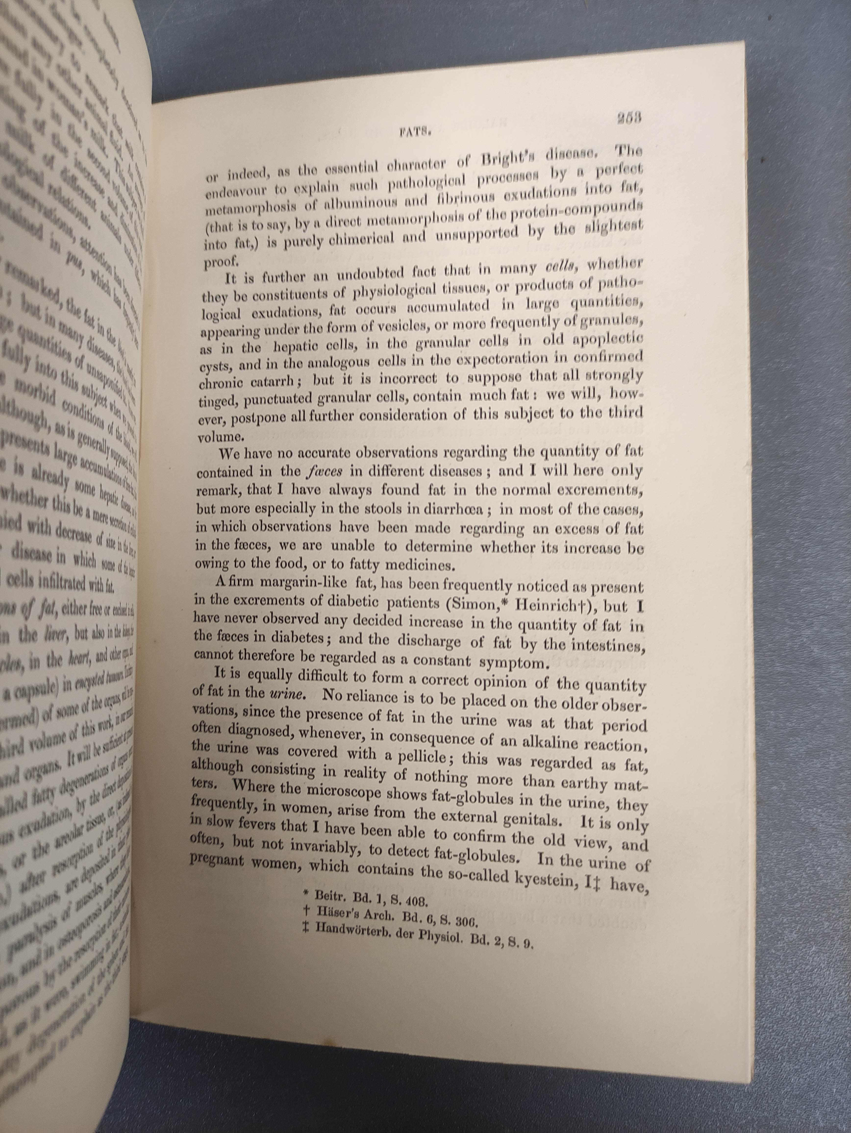 LEHMANN C. G.  Physiological Chemistry. 3 vols. Orig. green cloth. Cavendish Society, 1851-1854; - Image 6 of 12