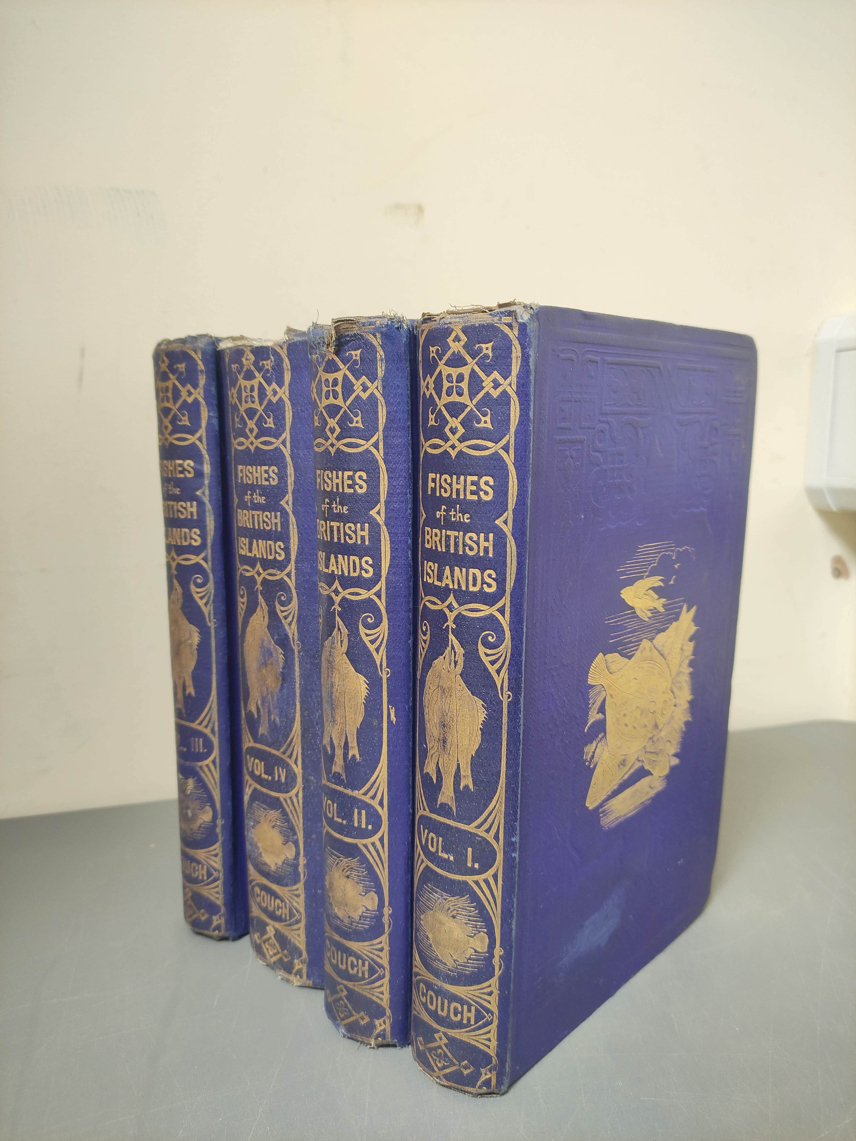 COUCH JONATHAN.  A History of the Fishes of the British Islands. 4 vols. Many hand col. eng.