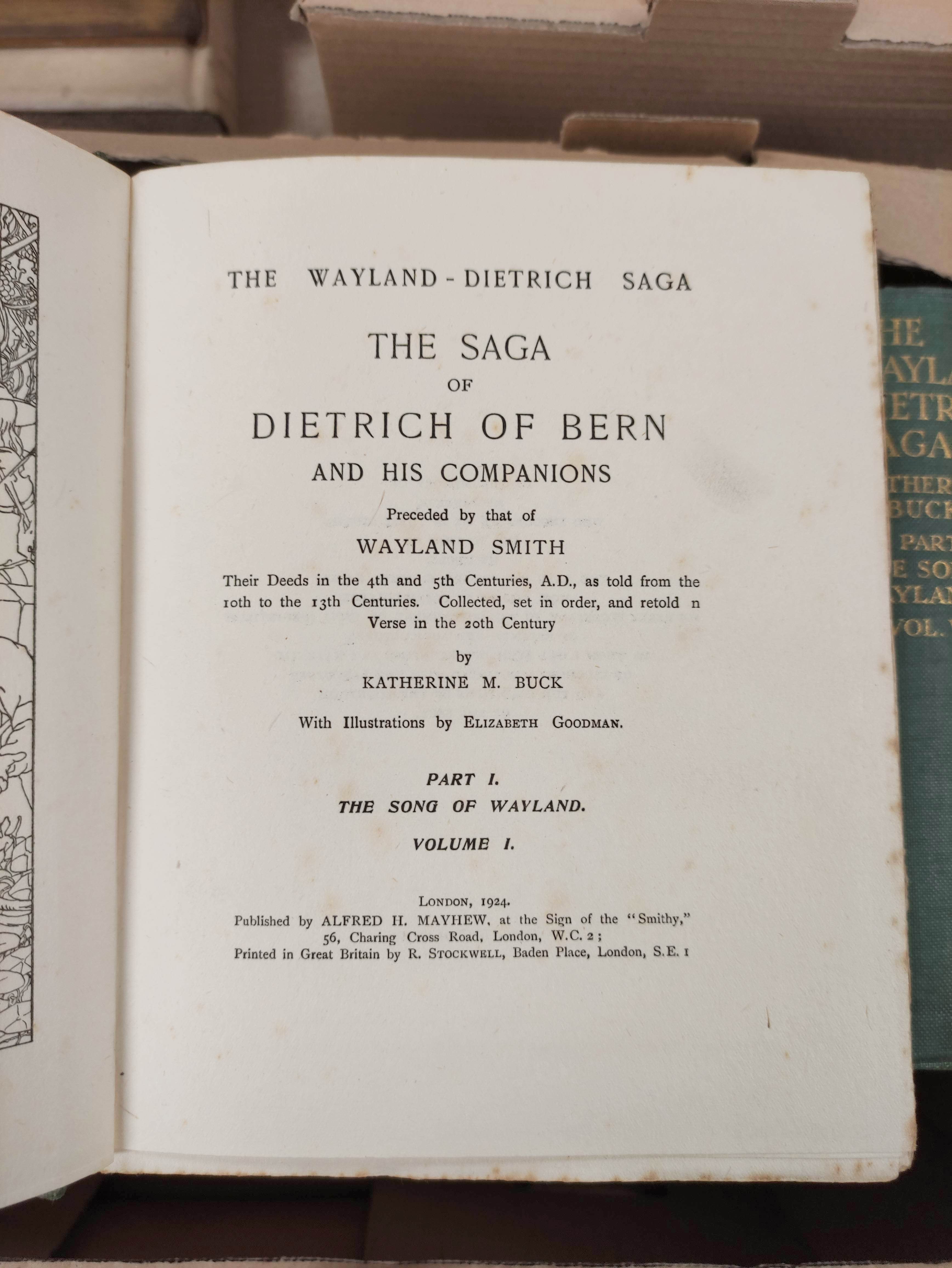 BUCK KATHERINE M.  The Wayland-Dietrich Saga, Part 1, The Song of Wayland. 8 vols. plus index vol. - Image 6 of 11